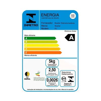 Centrífuga De Roupas Mueller Fit 15kg Preto 220V