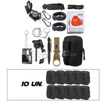 Kit 10 Bolsas Pretas Conjunto De Sobrevivência E Atividades Camping preto