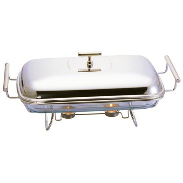 Rechaud retangular com tampa em aço inox Fracalanza Chambord 2 litros: Elegância e praticidade para servir