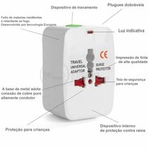 17050247585412 Adaptador Tomada Universal Padrão 150 Países Bivolt
