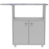 Armário Tábua de Passar Roupa com 2 Portas e 1 Nicho Branco Florido TP3050 Tecnomobili