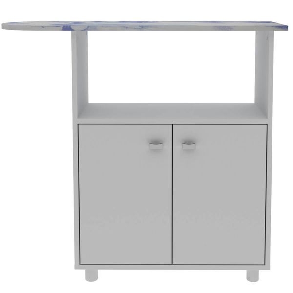 Armário Tábua de Passar Roupa com 2 Portas e 1 Nicho Branco Florido TP3050 Tecnomobili