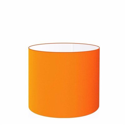 Cúpula Abajur E Luminária Cilíndrica Vivare Cp-7016 ø35x30cm - Bocal Nacional Laranja