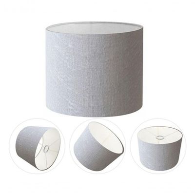 Cúpula Abajur E Luminária Cilíndrica Vivare Cp-7015 ø35x25cm - Bocal Nacional Rustico-cinza
