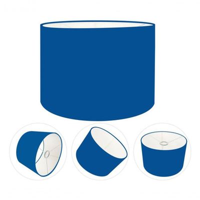Cúpula Abajur E Luminária Cilíndrica Vivare Cp-7017 ø40x21cm - Bocal Nacional Azul-marinho
