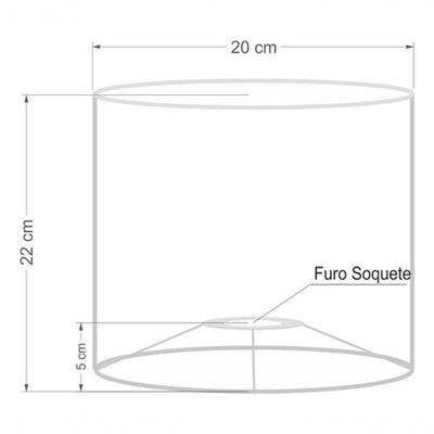 Cúpula Abajur Cilíndrica Cp-7007 ø20x22cm Rustico Bege