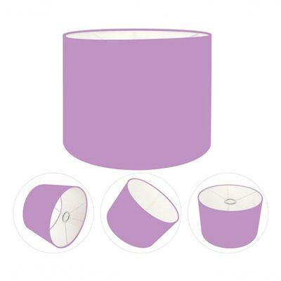 Cúpula Abajur E Luminária Cilíndrica Vivare Cp-7012 ø30x25cm - Bocal Nacional Lilás