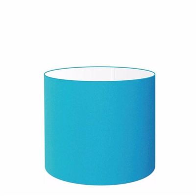 Cúpula Abajur E Luminária Cilíndrica Vivare Cp-7007 ø20x22cm - Bocal Nacional Azul-turquesa