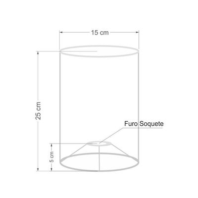 Cúpula Abajur E Luminária Cilíndrica Vivare Cp-7004 ø15x25cm - Bocal Nacional Rustico-cinza
