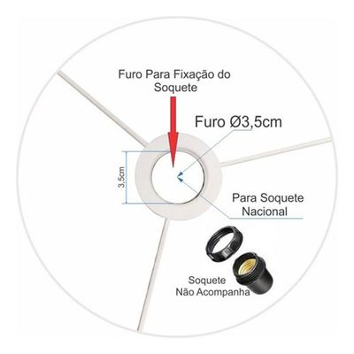Cúpula Abajur Cilíndrica Cp-7022 ø45x30cm Amarelo