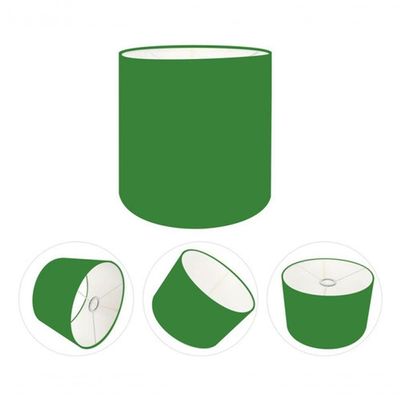 Cúpula Abajur E Luminária Cilíndrica Vivare Cp-7005 ø18x18cm - Bocal Nacional Verde-folha