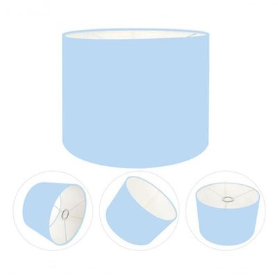 Cúpula Abajur E Luminária Cilíndrica Vivare Cp-7015 ø35x25cm - Bocal Nacional Azul-bebê