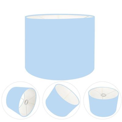 Cúpula Abajur E Luminária Cilíndrica Vivare Cp-7015 ø35x25cm - Bocal Nacional Azul-bebê