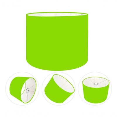 Cúpula Abajur E Luminária Cilíndrica Vivare Cp-7016 ø35x30cm - Bocal Nacional Verde-limão