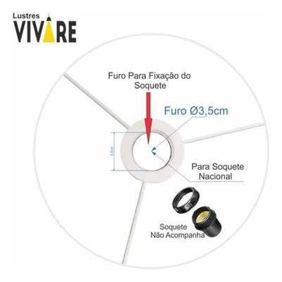 Cúpula Abajur E Luminária Cilíndrica Vivare Cp-7005 ø18x18cm - Bocal Nacional Café