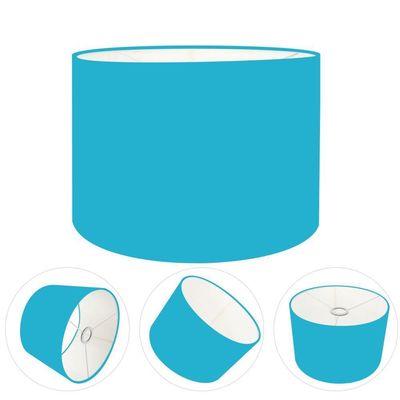 Cúpula Abajur E Luminária Cilíndrica Vivare Cp-7019 ø40x30cm - Bocal Nacional Azul-turquesa