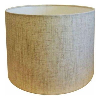Cúpula Abajur E Luminária Cilíndrica Vivare Cp-7018 ø40x25cm - Bocal Nacional Rustico-bege