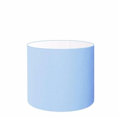 Cúpula Abajur E Luminária Cilíndrica Vivare Cp-7014 ø35x21cm - Bocal Nacional Azul-bebê