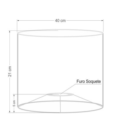 Cúpula Abajur E Luminária Cilíndrica Vivare Cp-7019 ø40x30cm - Bocal Nacional Azul-bebê