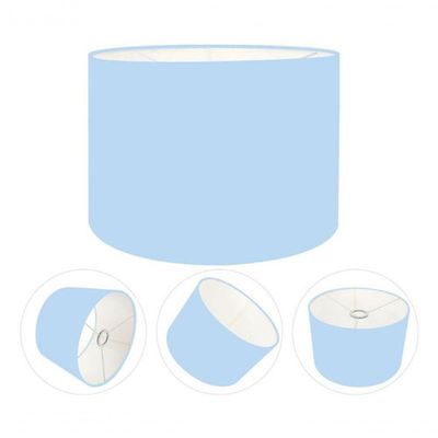 Cúpula Abajur E Luminária Cilíndrica Vivare Cp-7019 ø40x30cm - Bocal Nacional Azul-bebê