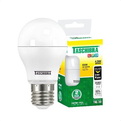 Kit 40 Lâmpadas Led Bolinha Tkl 4,9w Taschibra E27 Bivolt 3000k Quente
