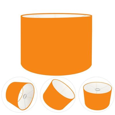 Cúpula Abajur E Luminária Cilíndrica Vivare Cp-7017 ø40x21cm - Bocal Nacional Laranja