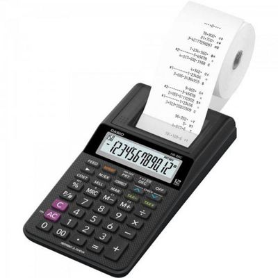 Mini Calculadora Com Bobina 12 Digitos Hr-8rc-we-b-dc Preta Casio