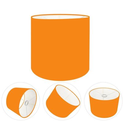 Cúpula Abajur E Luminária Cilíndrica Vivare Cp-7009 ø25x20cm - Bocal Nacional Laranja