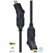 17593536833414 Cabo Hdmi 2.0 4k Ultra Hd 3d Conexao Ethernet Conectores 360o 2 Metros - 29254