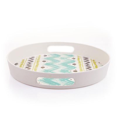 Bandeja de Fibra de Bambu Redonda com Alça Cazza Ethnic