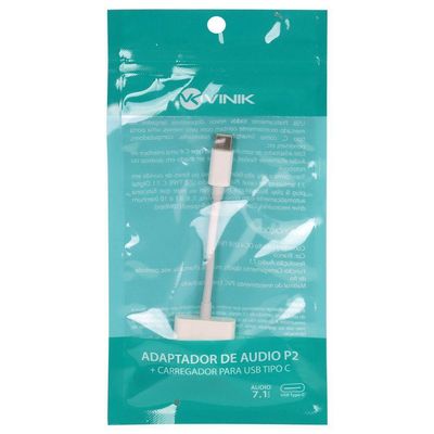 Adaptador De Audio P2 + Carregador Para Usb Tipo C - Adpatc7.1