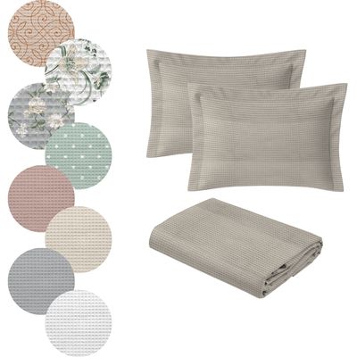 Kit Colcha Piquet Casal - 100% algodão Branco