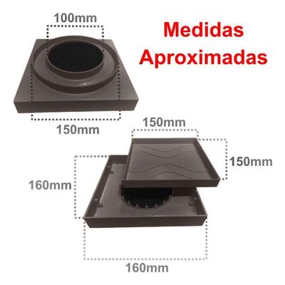 Ralo Oculto 15x15 Invisivel Para Piso Porcelanato Marrom