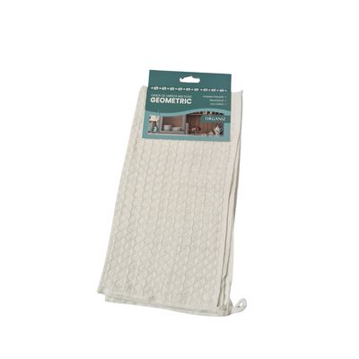 Kit com 2 Peças de Pano de Limpeza Multiuso Geometric Branco 30x30 Cm Organiz