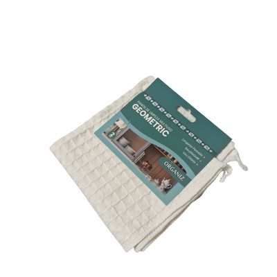 Kit com 2 Peças de Pano de Limpeza Multiuso Geometric Branco 30x30 Cm Organiz
