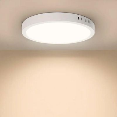 Kit 2 Painel De Led Redondo Sobrepor 12w Bivolt Taschibra 3000k Quente