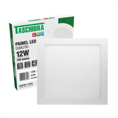 Kit 10 Painel De Led Quadrado Embutir 12w Bivolt Taschibra 4000k Neutro