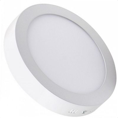 Kit 10 Painel De Led Redondo Sobrepor 12w Bivolt Taschibra 3000k Quente