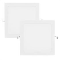Kit 2 Painel De Led Quadrado Embutir 12w Bivolt Taschibra 4000k Neutro