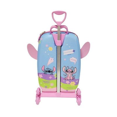 Mala De Viagem Infantil Com Rodinha Angel Stitch 3d Rosa