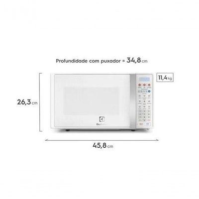 Micro-ondas Electrolux 20L Branco Com Função Tira Odor E Descongelar MTO30 Branco 110V