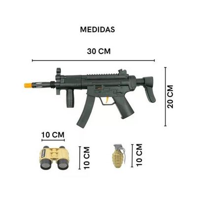 Kit De Policial Com Rifle E Acessórios Brinquedo Infantil