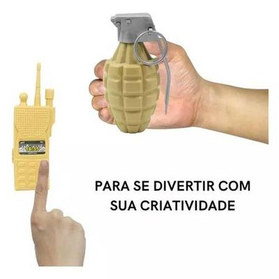 Kit De Policial Com Rifle E Acessórios Brinquedo Infantil