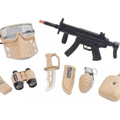 Kit De Policial Com Rifle E Acessórios Brinquedo Infantil