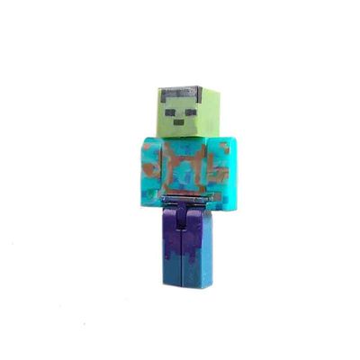 Cartela Minecraft Dragão 5 Bonecos + 1 Bloco Zombie