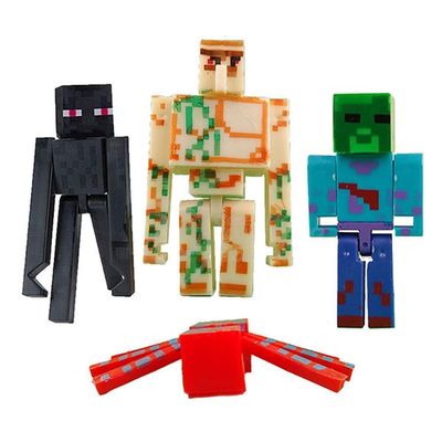 Cartela Minecraft Dragão 5 Bonecos + 1 Bloco Zombie