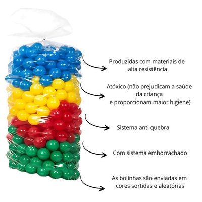 Piscina De Bolinha Oitavada 2,00m Com 1000 Bolinhas Escorrega Medio E 2 Gangorras 1 Lugar