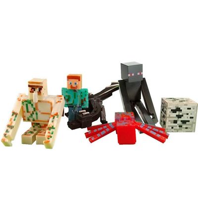 Kit 6 Cartela Minecraft Dragão 30 Bonecos + 6 Bloco Steve
