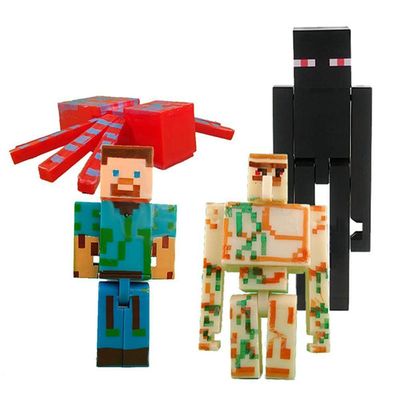 Kit 6 Cartela Minecraft Dragão 30 Bonecos + 6 Bloco Steve