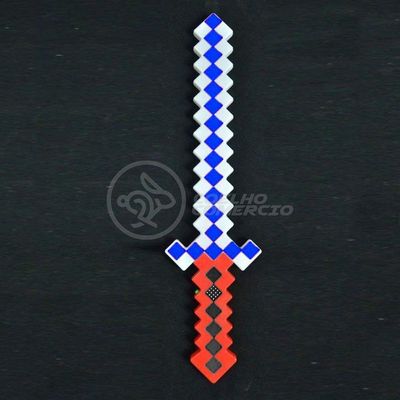 Brinquedo Espada Pixel Minecraft 58cm à Pilha vermelho